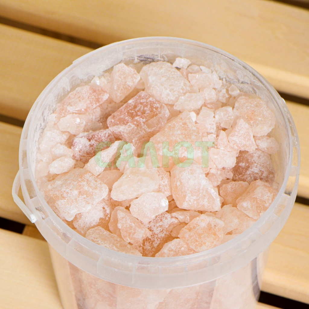 Соль гималайская розовая колотая, ведро 1-1,5 кг (9428753)