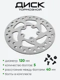 Диск тормозной 120мм, 5 болтов