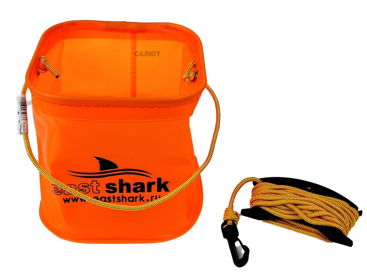Ведро для прикормки East Shark квадр. 18см оранж. (16521000)