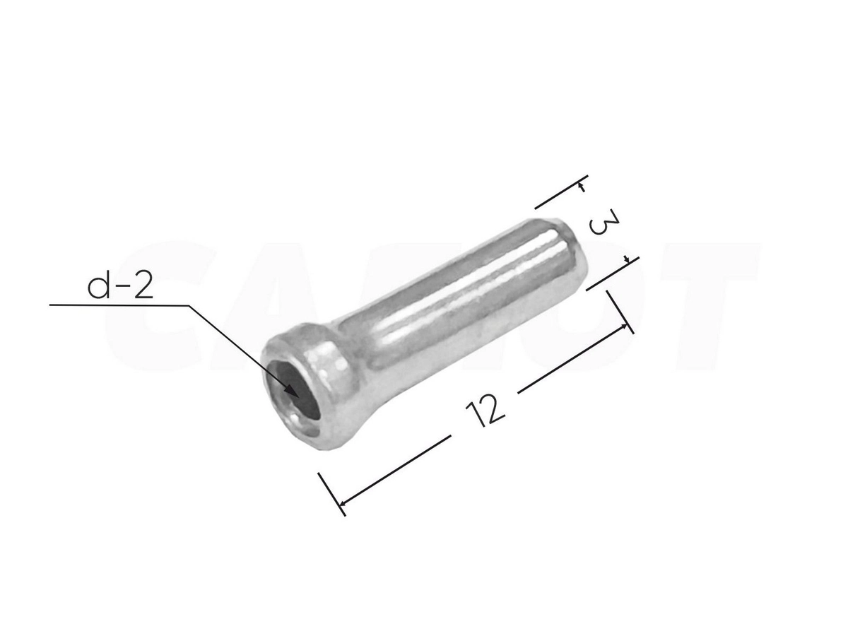 Наконечник-заглушка тросика Velo 3х12мм 3132580-9