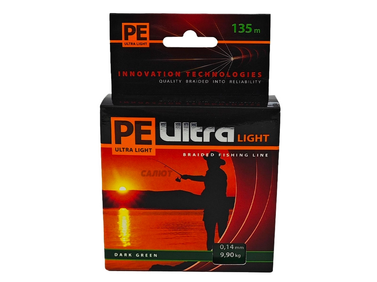 Шнур плетеный Aqua Ultra Light dark green 135м
