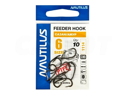 Крючок Nautilus Feeder Сазан/Амур PTFE