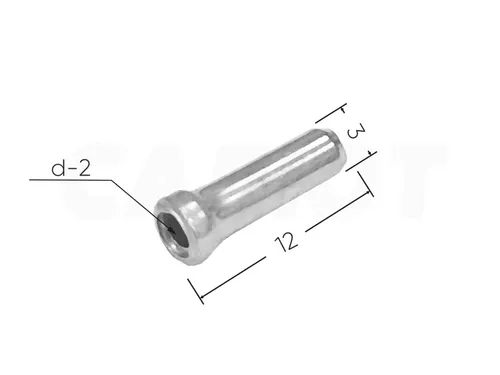 Наконечник-заглушка тросика Velo 3х12мм 3132580-9