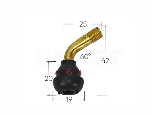 Ниппель для бескамерных шин PVR70 d-19мм, 60гр