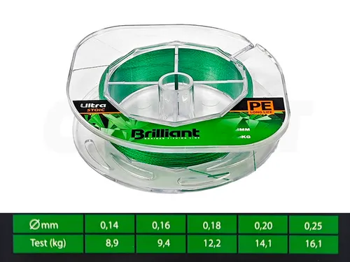 Шнур плетеный Aqua Ultra Brilliant Stoic green 135м
