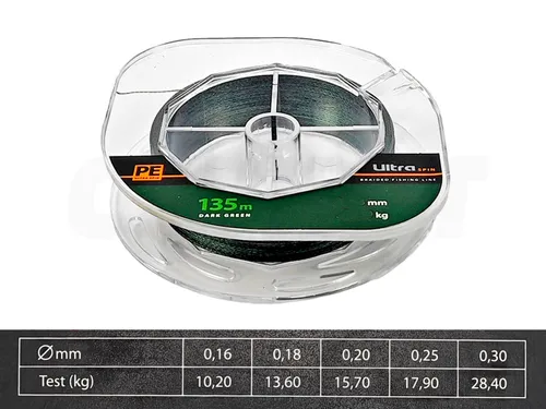 Шнур плетеный Aqua Ultra Spin 135м Dark green