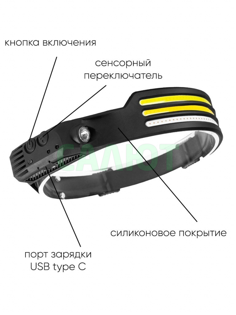 Фонарь налобный FA-689-3