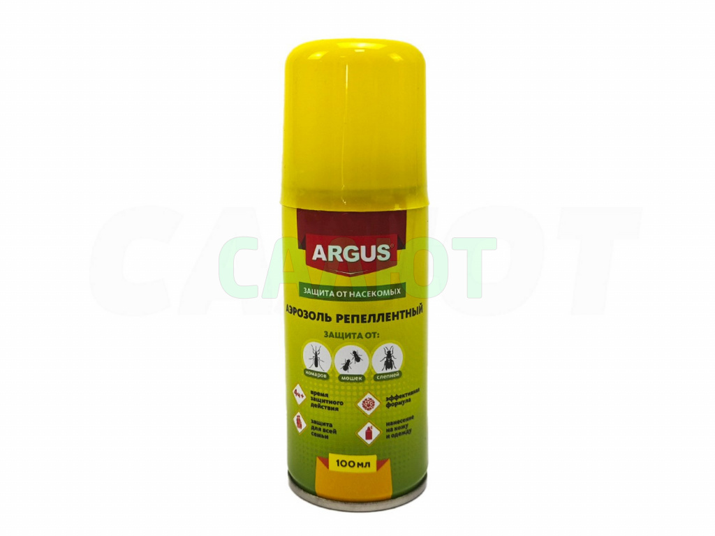 Аэрозоль Argus от комаров, мошек, слепней 100мл.