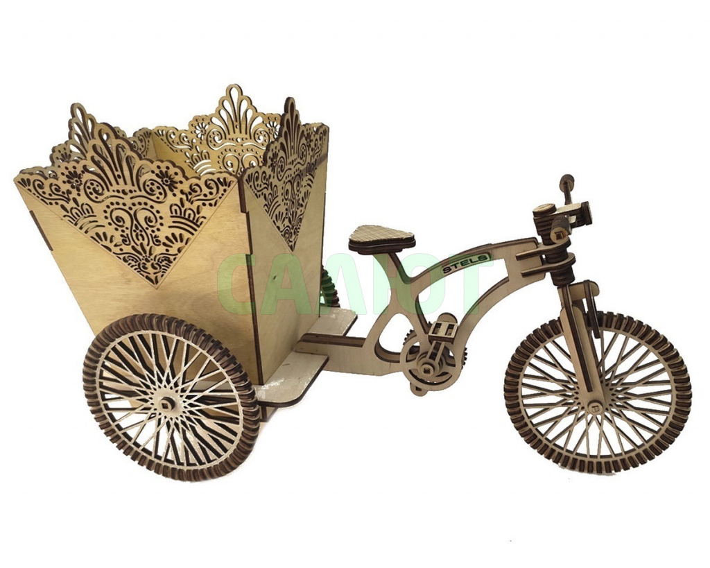 Велосипед деревянный кашпо В2