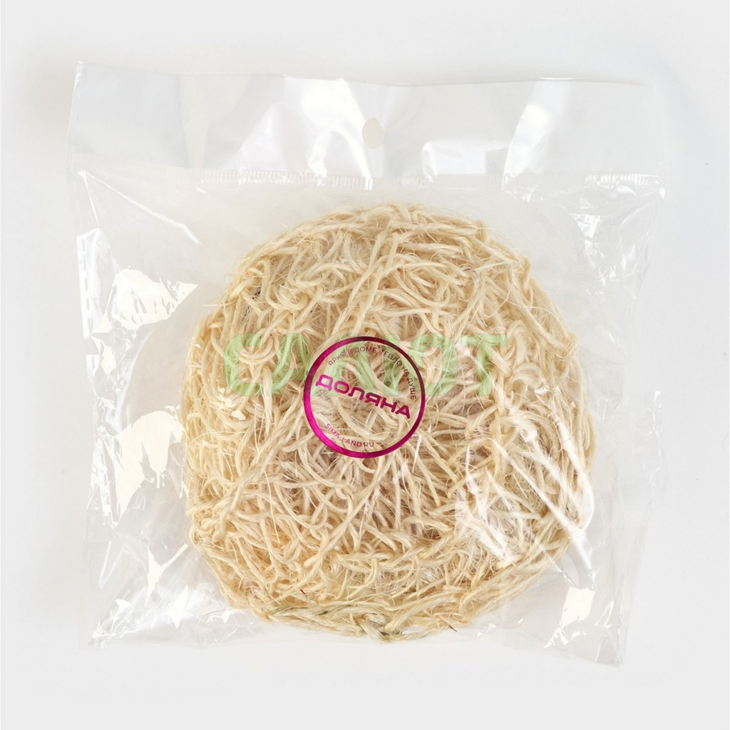 Мочалка-спонж Доляна, сизаль 12х5см (6979637)