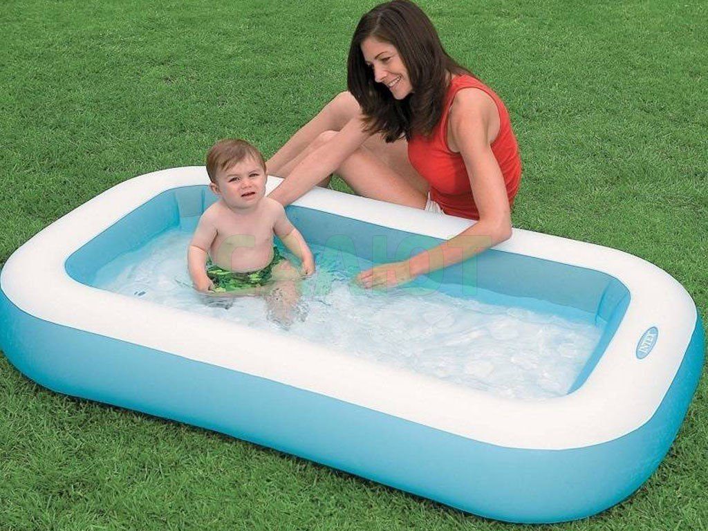 Бассейн детский Intex Rectangular Baby 166х100х28см