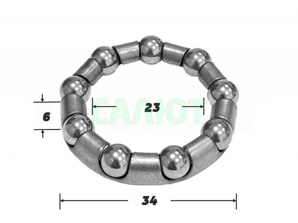 Подшипник 34х23х6мм каретки (9 шариков) 111201