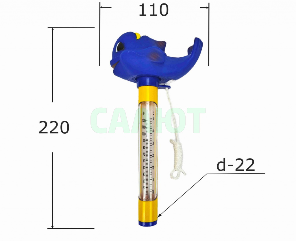 Термометр для бассейна 22,5х9,5х7см Sun24047 кит