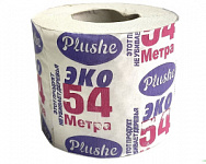 Туалетная бумага Plushe Eco 1-х слойная, 54м.