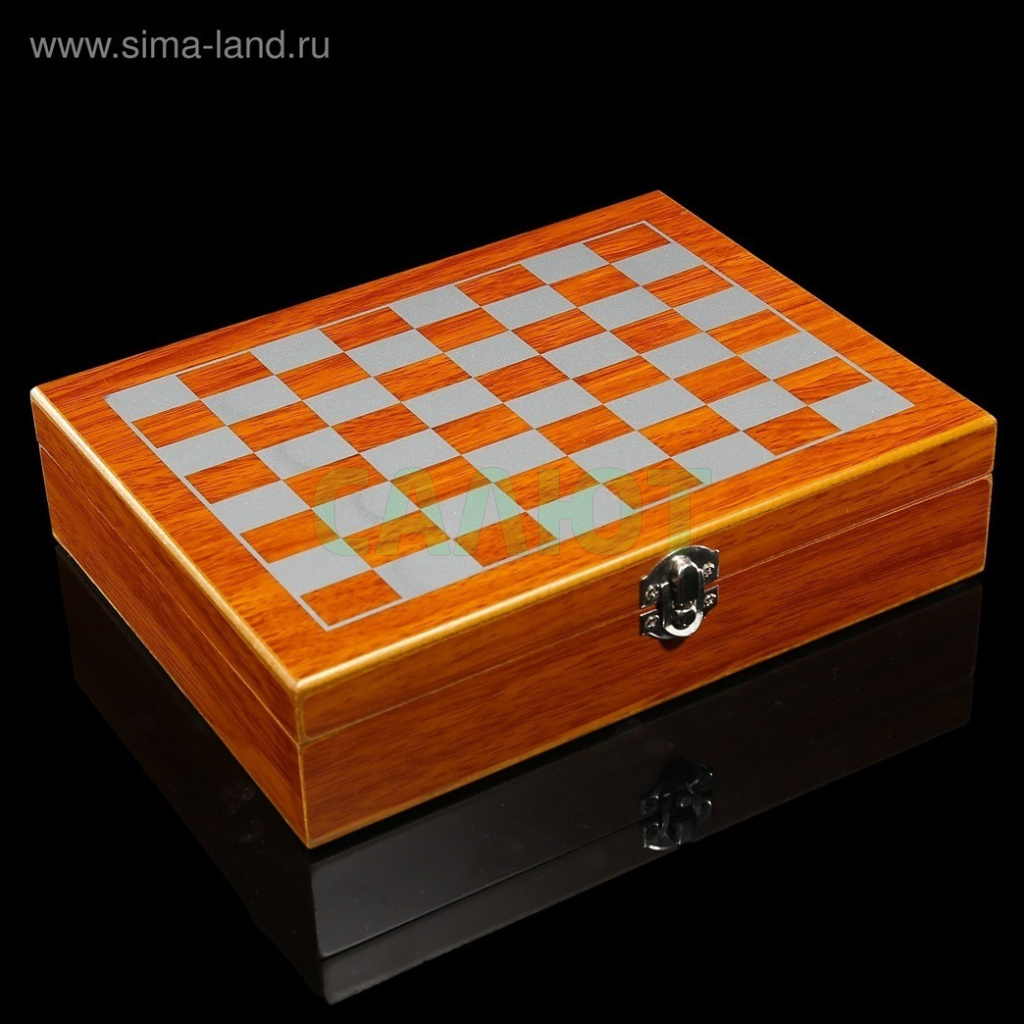 Набор 6 в 1 (Фляжка,рюмка,5 кубиков,карты,шахматы) (3470679)