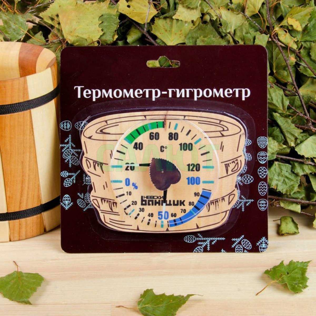 Термометр + гигрометр Невский банщик "Шайка" (683775)