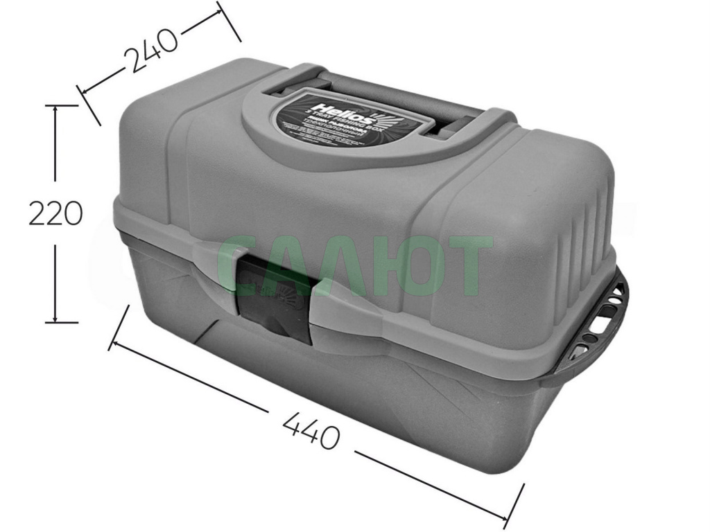 Ящик рыболовный Helios 3-х полочный T-HS-FB3-G зеленый