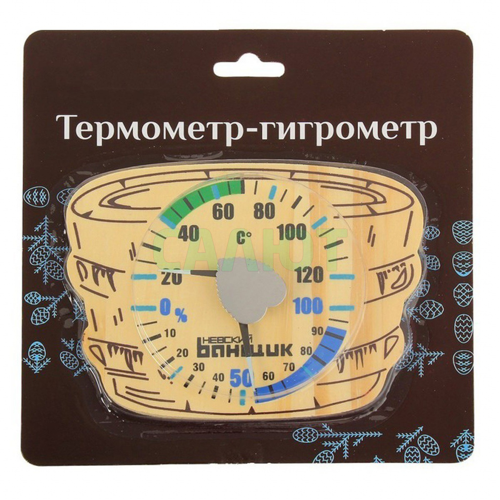 Термометр + гигрометр Невский банщик "Шайка" (683775)