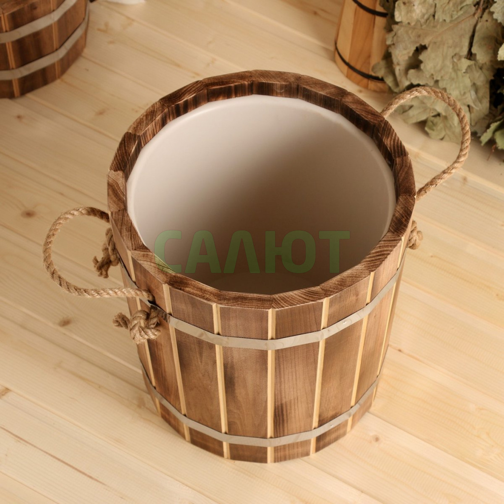 Запарник 10л, липа, пластиковая вставка