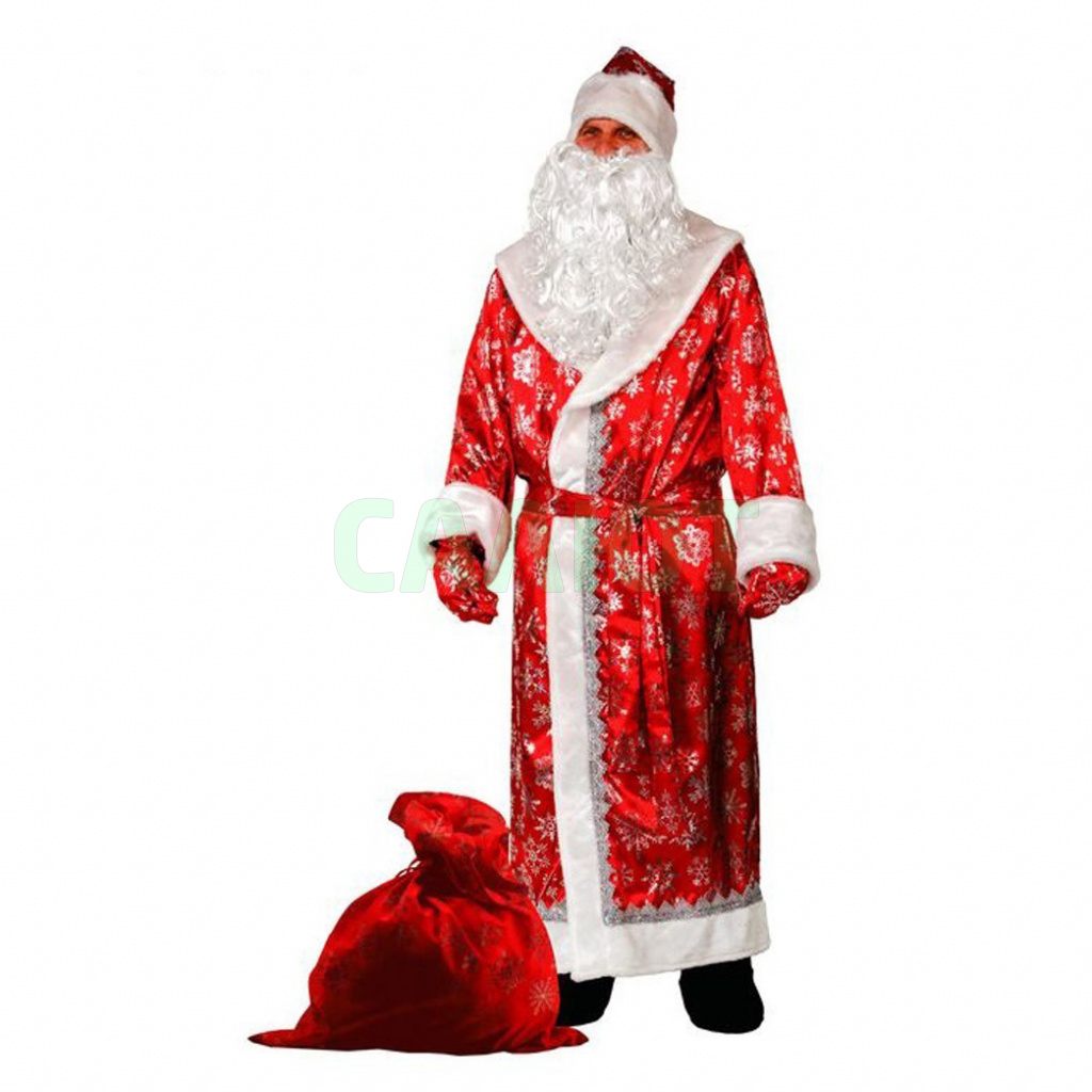 Костюм Деда Мороза (Комплект борода, халат, шапка) (188) 2186080