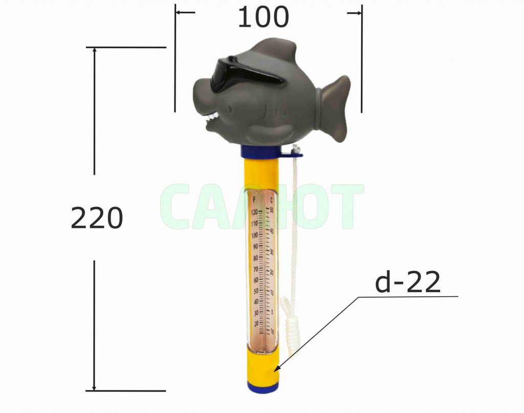 Термометр для бассейна 22,5х10х6см Sun24048 акула