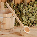 Ковш-черпак "Емеля" 0,25 л, липа, обод нержавеющая сталь (1280146)