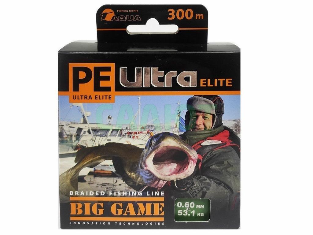 Шнур плетеный Aqua Ultra Elite Big Game 300м (темно-зеленый)